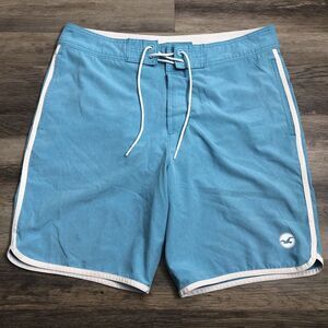 Hollister Mens Size 32 Swim Trunks Mesh Lined Board Shorts Pockets Blue